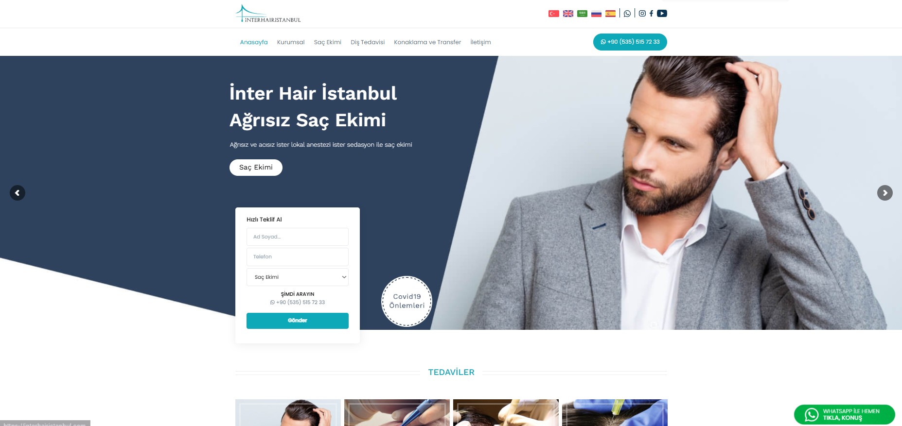 Inter Hair Istanbul Website